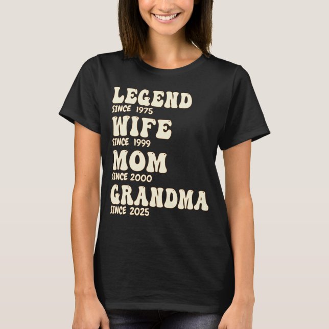 Legend Ehefrau Mama Oma Custom seit Jahren Groovy T-Shirt (Vorderseite)