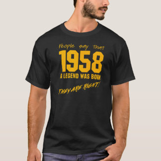 Legend Geboren 1958 Vintage Geburtstagsfeier T-Shirt