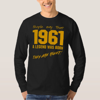 Legend Geboren 1961 Vintage Geburtstagsfeier T-Shirt