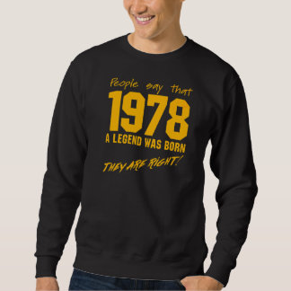 Legend Geboren 1978 Vintage Geburtstagsfeier Sweatshirt