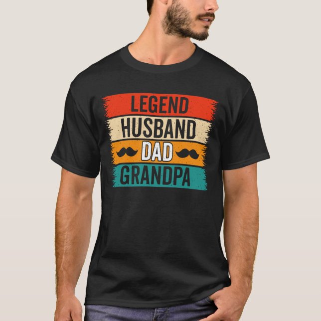Legend Husband Dad Grandpa – Retro Father’s Day T-Shirt (Vorderseite)