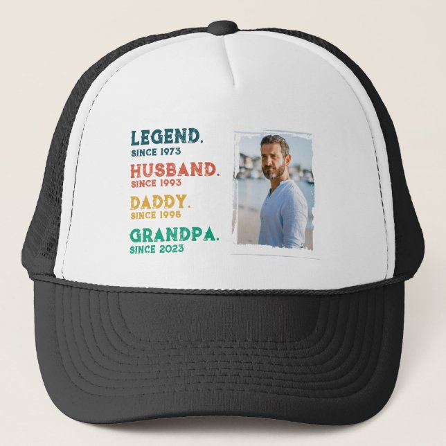 Legend Husband Daddy Grandpa Personalisierter T -  Truckerkappe (Vorderseite)