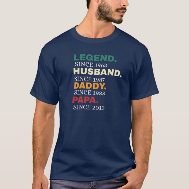 Legend Husband Daddy Papa Est T-Shirt (Vorderseite)