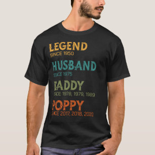 Legend Husband Daddy Poppy Custom Year Geschenk T-Shirt