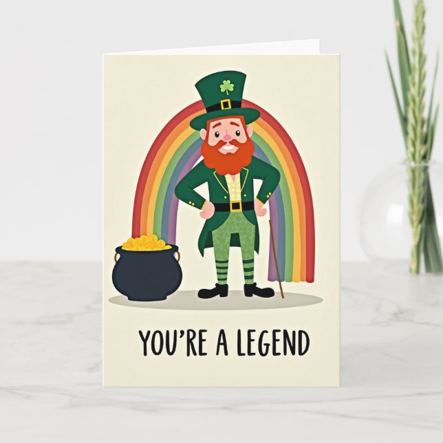 Legend Leprechaun Good Luck Card Karte (Vorderseite)