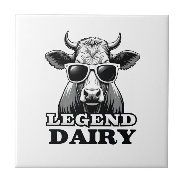 Legend Milch lustiger Bauer Kuh Bauer Pun Grafik T Fliese (Vorderseite)