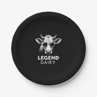 Legend Milch lustiger Bauer Kuh Bauer Pun Grafik T Pappteller