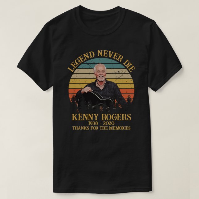 Legend nie Die Kenny Rogers Retro Danke für die T-Shirt (Design vorne)