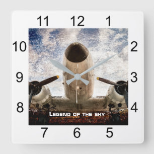 Legend of the sky customizable quadratische wanduhr