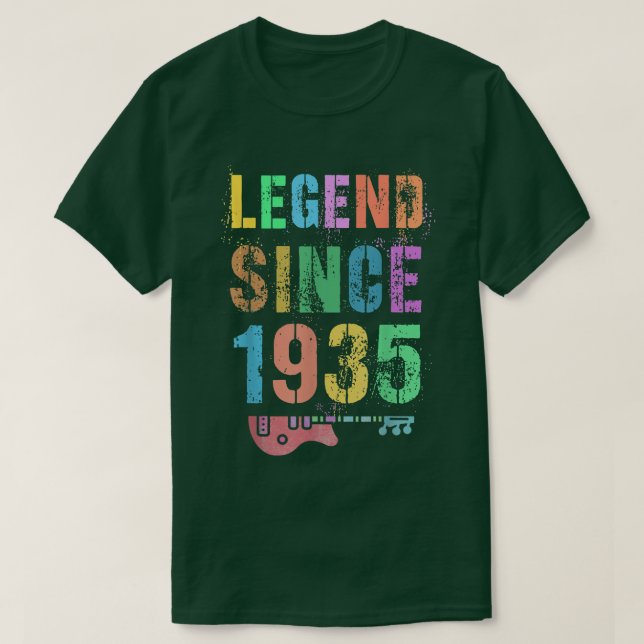 LEGEND Seit 1935 Phantastisch Rockstar 87. Geburts T-Shirt (Design vorne)