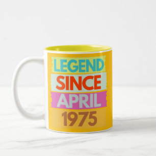 Legend Seit April 1975 50. Geburtstagsgeschenk 50 Zweifarbige Tasse