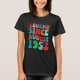 Legend Seit August 1952 Vintag Geburtstag Retro Vi T-Shirt