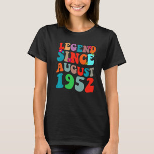 Legend Seit August 1952 Vintag Geburtstag Retro Vi T-Shirt