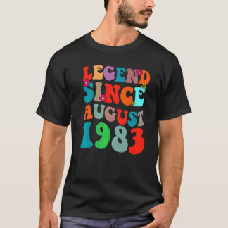 Legend Seit August 1983 Vintag Geburtstag Retro Vi T-Shirt