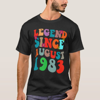 Legend Seit August 1983 Vintag Geburtstag Retro Vi T-Shirt
