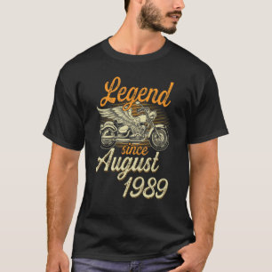 Legend Seit August 1989 33. Geburtstag Motorcy T-Shirt