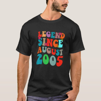 Legend Seit August 2005 Vintag Geburtstag Retro Vi T-Shirt
