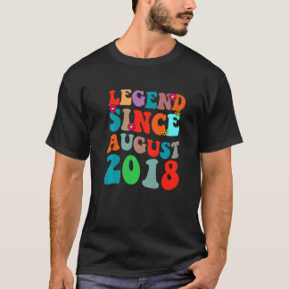 Legend Seit August 2018 Vintag Geburtstag Retro Vi T-Shirt