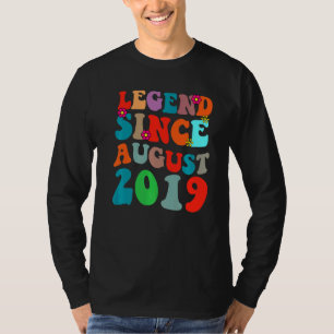Legend Seit August 2019 Vintag Geburtstag Retro Vi T-Shirt