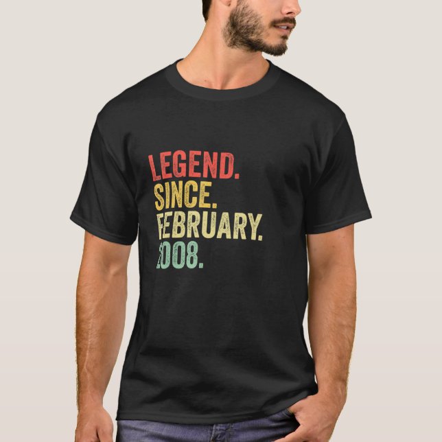Legend Seit Februar 2008 15 Jahre alte Geschenke 1 T-Shirt (Vorderseite)