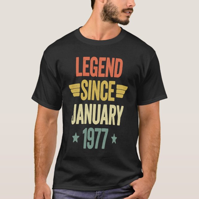 Legend seit Januar 1977 T-Shirt (Vorderseite)