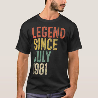 Legend Seit Juli 1981 Männer Frauen 40. Geburtstag T-Shirt