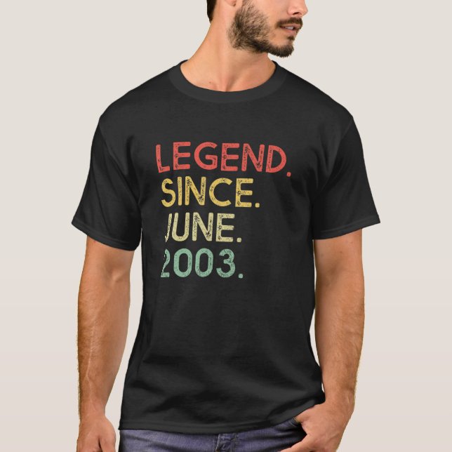 Legend Seit Juni 2003 18th Birthday Geschenke 18 J T-Shirt (Vorderseite)