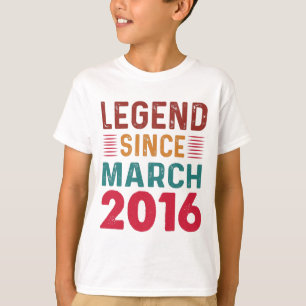 Legend Seit März 2016 Vintag Geburtstag T-Shirt