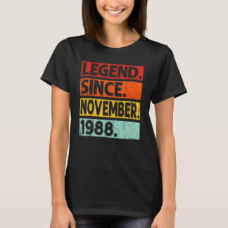 Legend Seit November 1988 34. Geburtstag Vintag Y T-Shirt