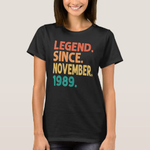 Legend Seit November 1989 33. Geburtstag Retro 33 T-Shirt