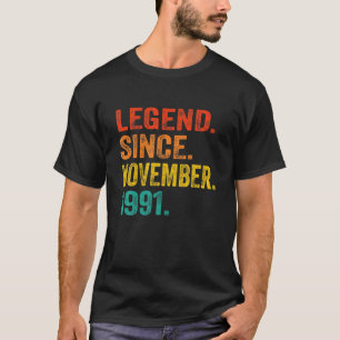 Legend Seit November 1991 31St Birthday Retro 31 T-Shirt
