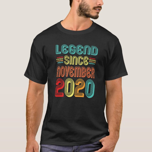 Legend Seit November 2020 2nd Birthday Retro 2 Ye T-Shirt (Vorderseite)
