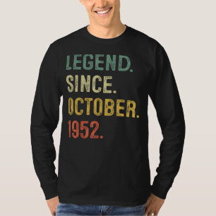 Legend Seit Oktober 1952 70. Geburtstag 70 Jahre T-Shirt