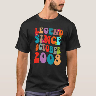 Legend Seit Oktober 2008 Vintager Geburtstag Retro T-Shirt