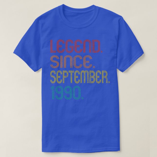 Legend Seit September 1990 32 Jahre alte Geschenke T-Shirt (Design vorne)