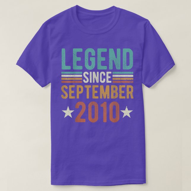 Legend Seit September 2010 Shirt, 12 Jahre alt 12 T-Shirt (Design vorne)
