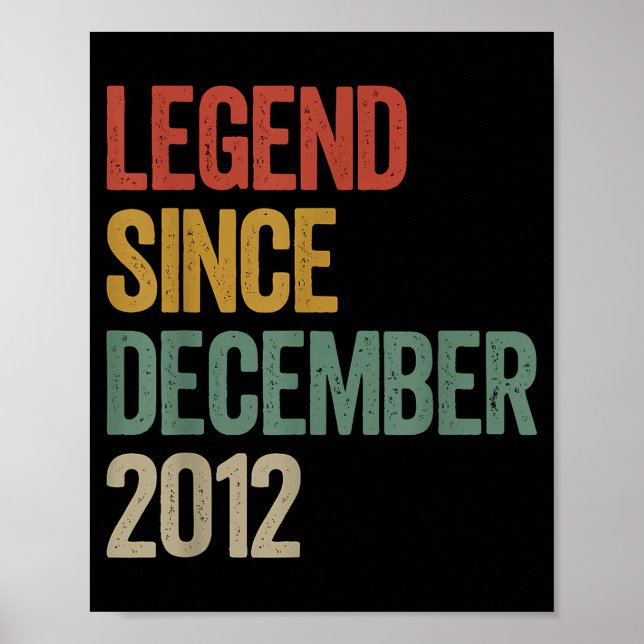 Legend Since December 2012 13th Birthday Retro Vin Poster (Vorne)