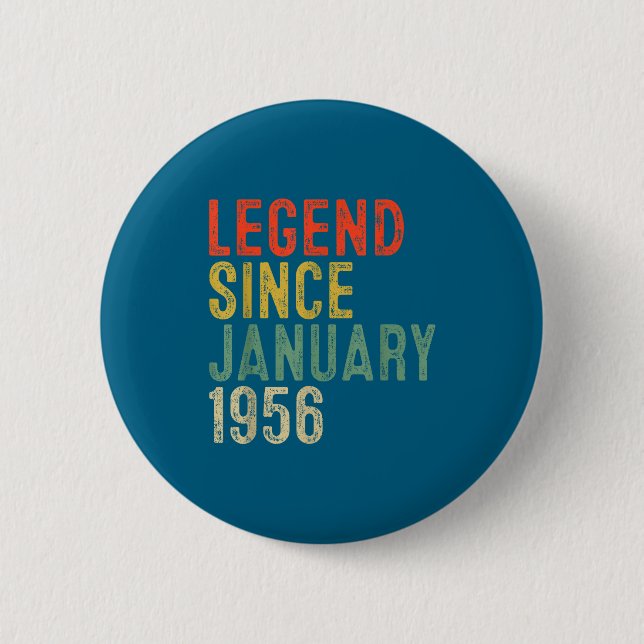 Legend Since January 1956 70th Birthday 70 Year Ol Button (Vorderseite)