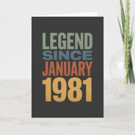 Legend Since January 1981 Retro Birthday Classic Karte