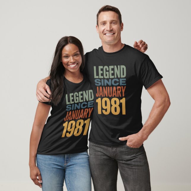 Legend Since January 1981 Retro Birthday Classic T-Shirt (Unisex)