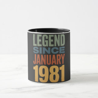 Legend Since January 1981 Retro Birthday Classic Tasse