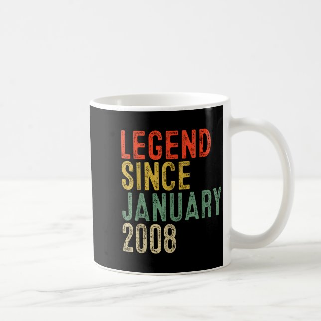 Legend Since January 2008 18th Birthday 18 Year Ol Kaffeetasse (Rechts)