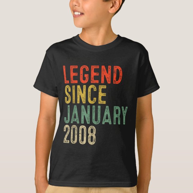 Legend Since January 2008 18th Birthday 18 Year Ol T-Shirt (Vorderseite)