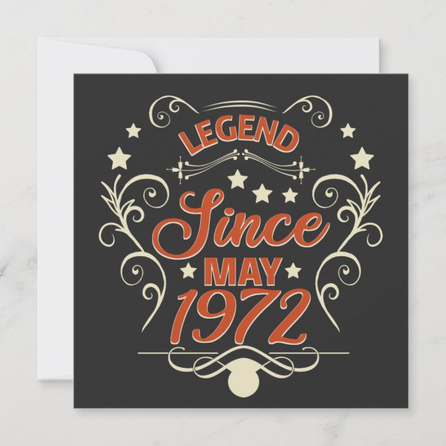 Legend Since May 1972. 50th birthday sayings Save The Date (Vorderseite)