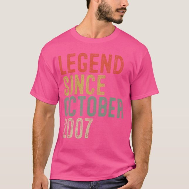 Legend Since October 2007 18th Birthday Gifts 18 Y T-Shirt (Vorderseite)