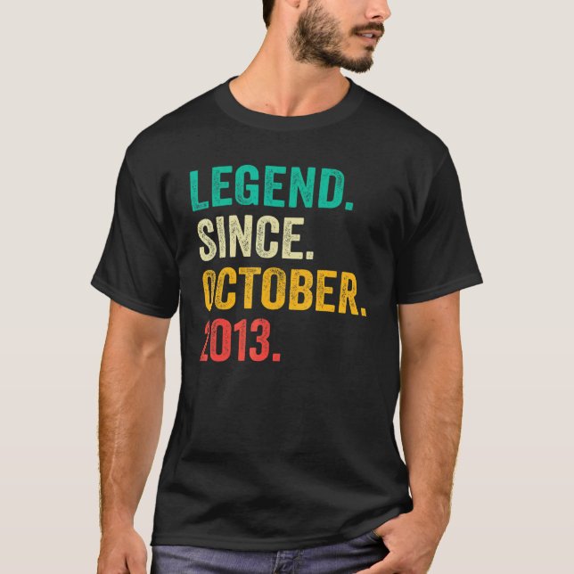 Legend Since October 2013 9th Birthday  9 Years Ol T-Shirt (Vorderseite)