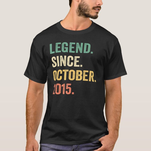 Legend Since October 2015 7th Birthday  7 Years Ol T-Shirt (Vorderseite)