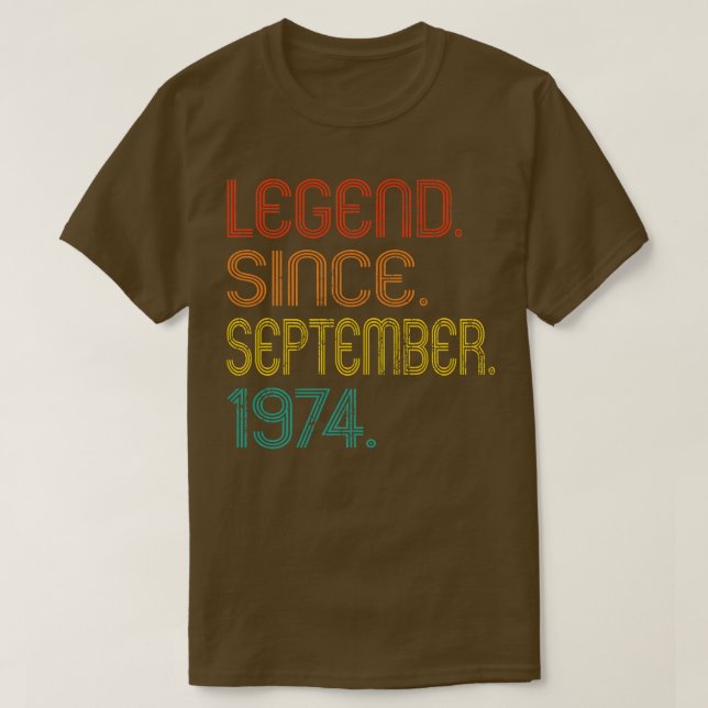 Legend Since September 1974 48 Years Old Gifts 48t T-Shirt (Design vorne)