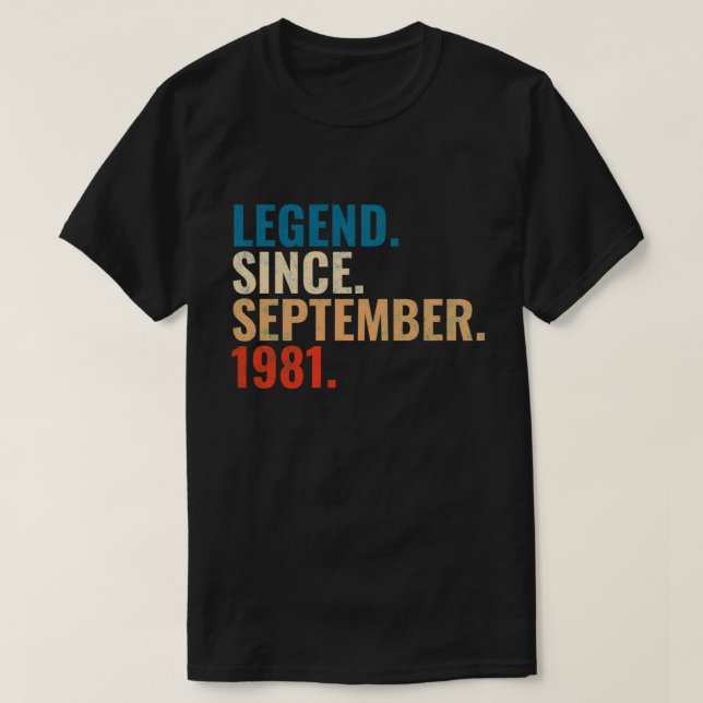 Legend Since September 1981 Retro Vintage T-Shirt (Design vorne)