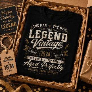 Legend Vintage 1974 Perfekt gereift zum 52. Geburt T-Shirt